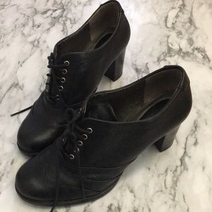 Leather Oxford Heel Booties